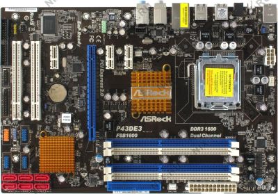 Лот: 9052339. Фото: 1. asrock p43de3 4DDR3 16Gb шина... Материнские платы