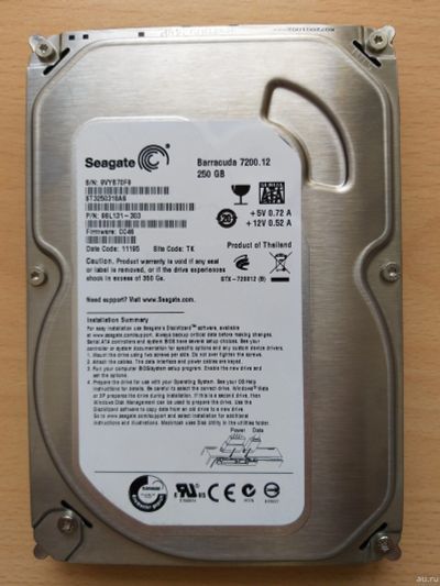 Лот: 13714778. Фото: 1. Seagate Barracuda 7200.12 ST3250318AS... Жёсткие диски (HDD)