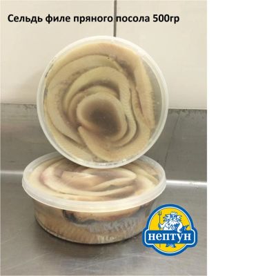 Лот: 10720234. Фото: 1. Сельдь филе пряного посола 500... Икра, рыба, морепродукты