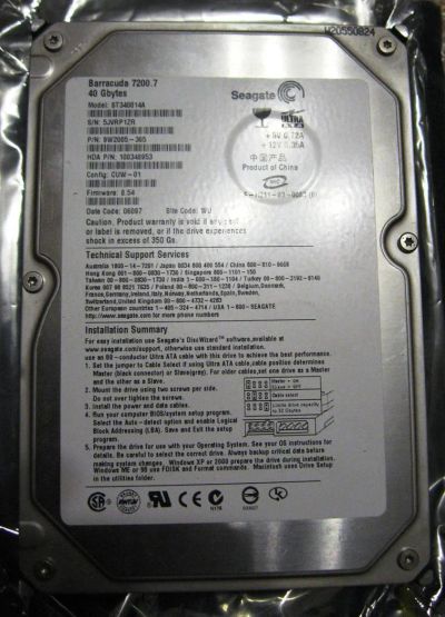 Лот: 3119983. Фото: 1. HDD 40 Gb IDE Seagate Barracuda... Жёсткие диски (HDD)