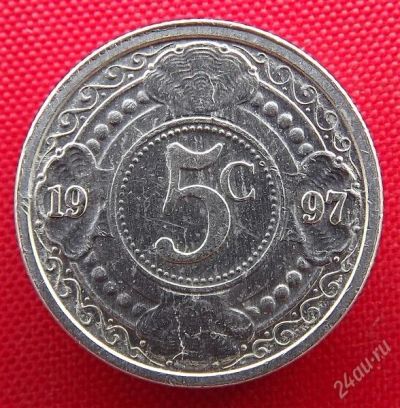 Лот: 2687489. Фото: 1. (№2414/LZ) 5 центов 1997 (Антильские... Америка