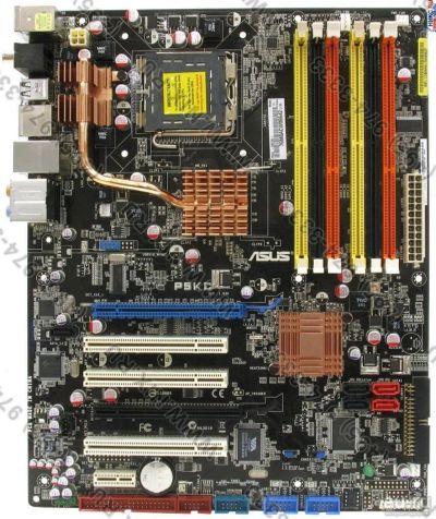 Лот: 8385725. Фото: 1. Asus p5kc поддерживает память... Материнские платы