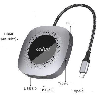 Лот: 22149874. Фото: 1. АДАПТЕР ONTEN OTN-91187B 4K USB-C... USB хабы