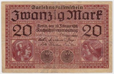 Лот: 5024274. Фото: 1. 20 марок 1918. Германия и Австрия