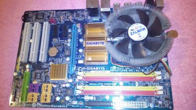 Лот: 11117726. Фото: 1. Мать Gigabyte GA-EP35-DS3R + Проц... Материнские платы