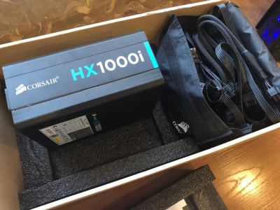 Лот: 12624162. Фото: 1. corsair hx1000i 80+ платина!!!. Корпуса, блоки питания