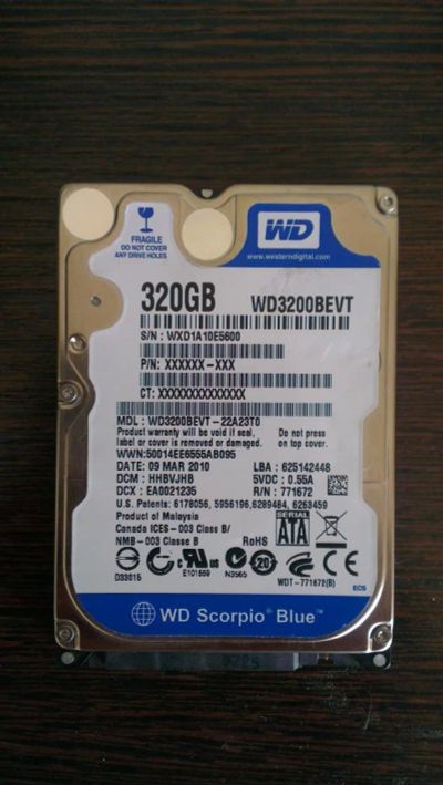 Лот: 4146622. Фото: 1. Жесткий диск WD 320BEVT(Xbox 360... Жёсткие диски (HDD)