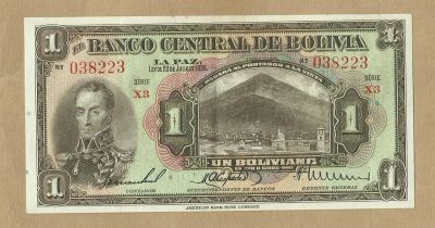Лот: 10847585. Фото: 1. Боливия 1 боливиано 1928. Америка