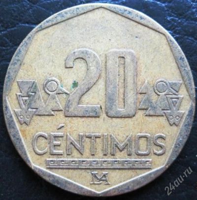 Лот: 1919079. Фото: 1. vz Перу 20 сентимо -2008. Америка