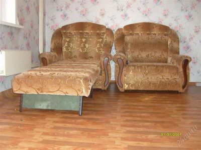 Лот: 2883571. Фото: 1. кресло кровать 2 шт + диван. Кресла, пуфы
