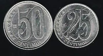 Лот: 11595960. Фото: 1. 25 и 50 сентимо 2007 г. Венесуэла. Америка