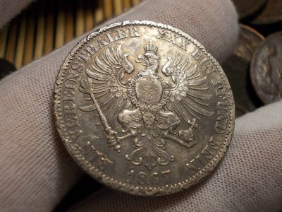 Лот: 17149720. Фото: 1. Шикарный Редкий Талер 1867 года... Россия до 1917 года