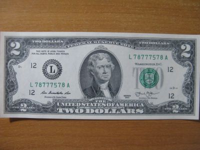 Лот: 15431947. Фото: 1. США 2 доллара 2013 года. 78777578... Америка