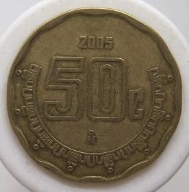 Лот: 8371450. Фото: 1. Мексика 50 сентаво 2005. Америка