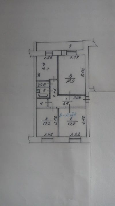 Лот: 15516107. Фото: 1. 3-к квартира, 60.9 м², 4/5 эт. Квартиры, студии