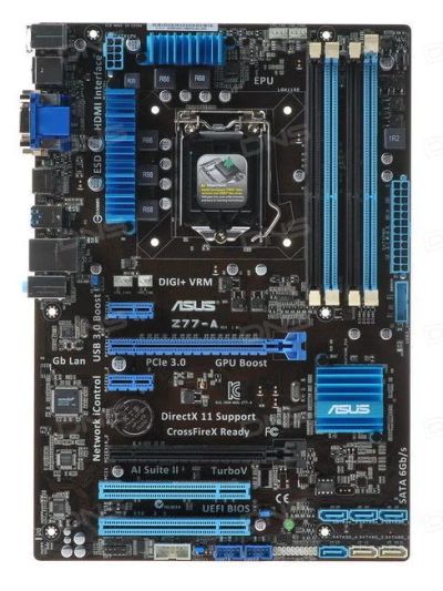 Лот: 15497539. Фото: 1. Материнская плата Asus Z77-a... Комплекты запчастей