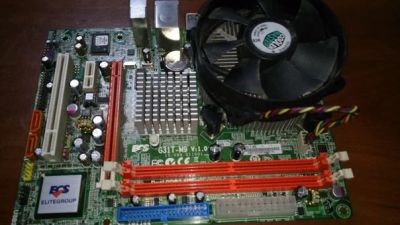 Лот: 4849966. Фото: 1. ECS G31T-M9 + Intel Pentium E5300... Материнские платы