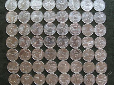 Лот: 2026705. Фото: 1. США 25 центов 1999-2009гг_квотер... Наборы монет