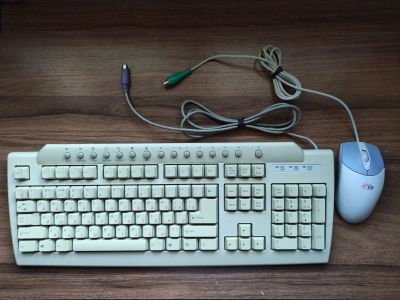 Лот: 19150213. Фото: 1. Клавиатура и мышь PS/2 с рубля. Клавиатуры и мыши