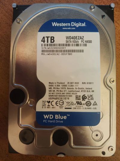 Лот: 24553298. Фото: 1. 4 ТБ Жесткий диск WD Blue [WD40EZAZ... Жёсткие диски (HDD)