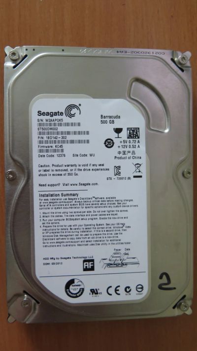 Лот: 19295733. Фото: 1. Жесткий диск Seagate ST500DM002... Жёсткие диски