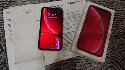 Лот: 14945536. Фото: 1. iPhone Xr 128Gb Red на гарантии... Смартфоны