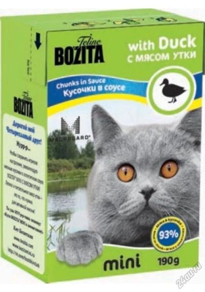 Лот: 5562174. Фото: 1. Консервы Bozita MINI для кошек... Корма