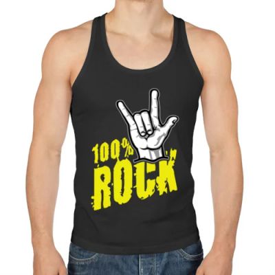 Лот: 8862451. Фото: 1. Мужская майка борцовка "100% Rock... Топы, майки