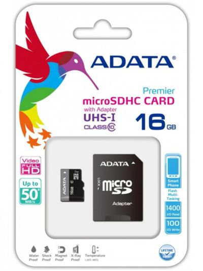 Лот: 4423450. Фото: 1. Карта памяти Micro SDHC 16Gb A-Data... Карты памяти