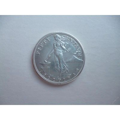 Лот: 10253624. Фото: 1. Филиппины 50 центаво 1944. Серебро... Другое (монеты)