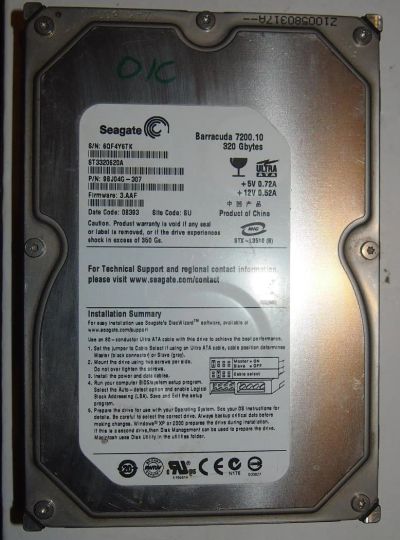 Лот: 4802135. Фото: 1. 320 Gb, 7200 RPM IDE, Seagete... Жёсткие диски (HDD)
