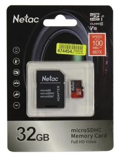 Лот: 24948853. Фото: 1. Карта памяти MicroSDHC 32Gb Netac... Карты памяти