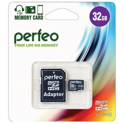 Лот: 15544677. Фото: 1. Карта MicroSD 32Gb PERFEO class10... Карты памяти