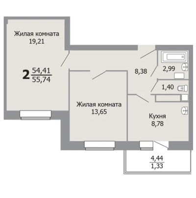 Лот: 3706069. Фото: 1. Продам 2 комн. Графитная д.4 ж... Квартиры, студии