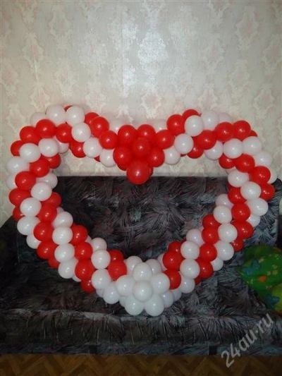 Лот: 1843046. Фото: 1. сердце из воздушных шаров 2-х... Другое (свадебная мода)