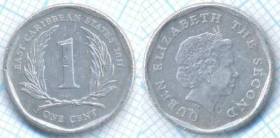 Лот: 18813423. Фото: 1. Восточные карибы 1 цент 2011. Америка
