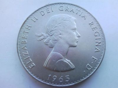 Лот: 3223088. Фото: 1. Англия Черчель 1965г гурт ребро. Памятные медали