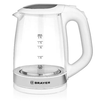 Лот: 25580345. Фото: 1. Электрический чайник Brayer BR1040WH. Чайники, кофемашины, кулеры