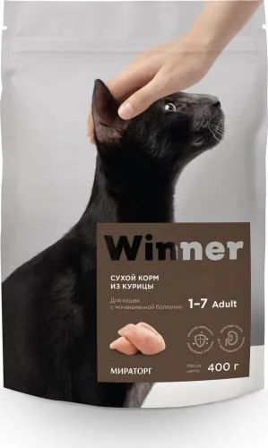 Лот: 15056088. Фото: 1. (Виннер) Курица 400г сухой корм... Корма