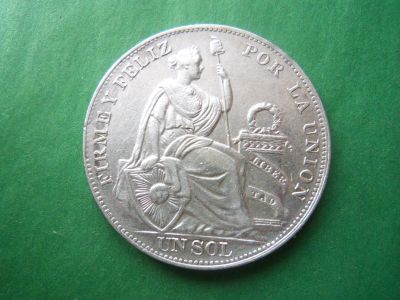 Лот: 18600547. Фото: 1. Перу 1 соль 1934 г. Серебро. Америка