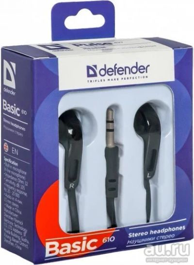 Лот: 9189884. Фото: 1. Наушники Defender Basic-610 черные... Наушники, гарнитуры