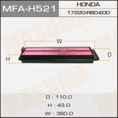 Лот: 18593781. Фото: 1. Воздушный фильтр lhd masuma honda... Расходные материалы