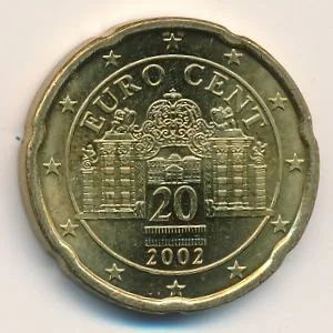 Лот: 8964394. Фото: 1. 20 евроцентов 2002 года - Австрия... Европа