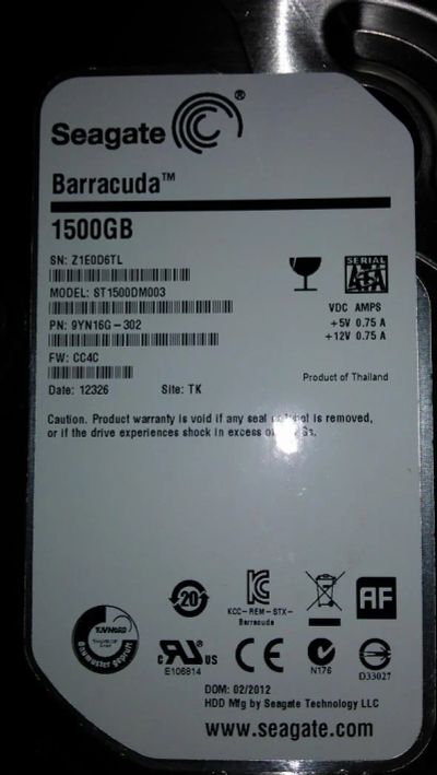 Лот: 6067508. Фото: 1. Жесткий диск Seagate Barracuda... Жёсткие диски (HDD)