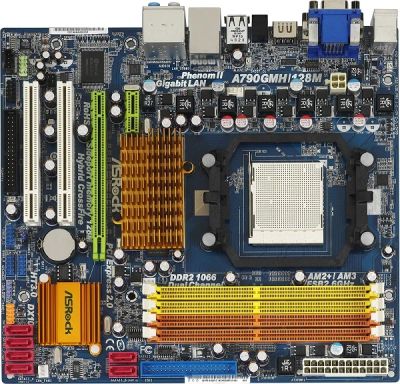 Лот: 4348340. Фото: 1. м.п. ASRock A780GMH/128M. Материнские платы