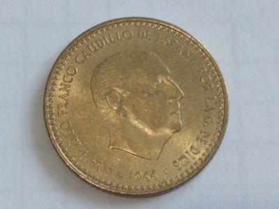 Лот: 15643092. Фото: 1. Испания 1 песета 1966 год (лот... Россия и СССР 1917-1991 года