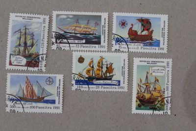 Лот: 24928316. Фото: 1. Марки Мадагаскара 1991 года. Корабли... Марки