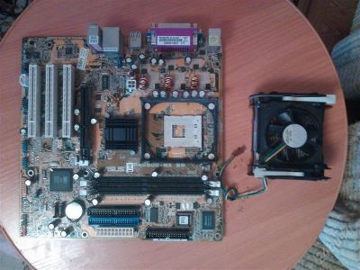 Лот: 1703574. Фото: 1. Материнка Socket 478B + процессор... Материнские платы