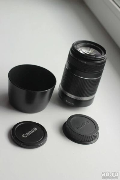 Лот: 10433452. Фото: 1. Canon EF-S 55-250 IS + Бленда... Объективы