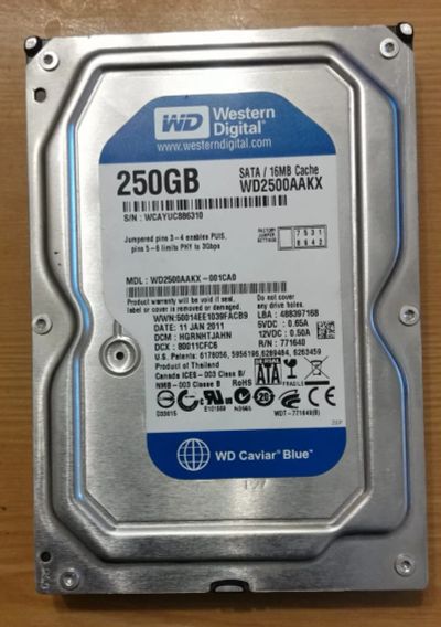 Лот: 21069444. Фото: 1. HDD Western Digital 250 Gb (WD2500AAKX... Жёсткие диски (HDD)